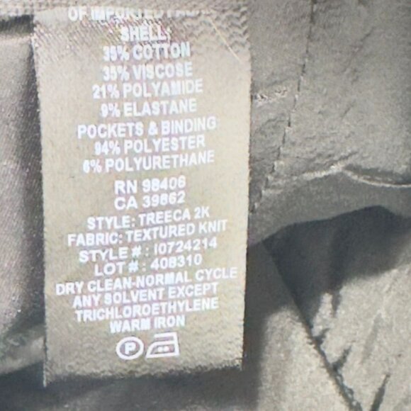 THEORY Women's Textured Knit Pants Blue Stretch Cotton Rayon Blend Size 6 - Picture 9 of 10